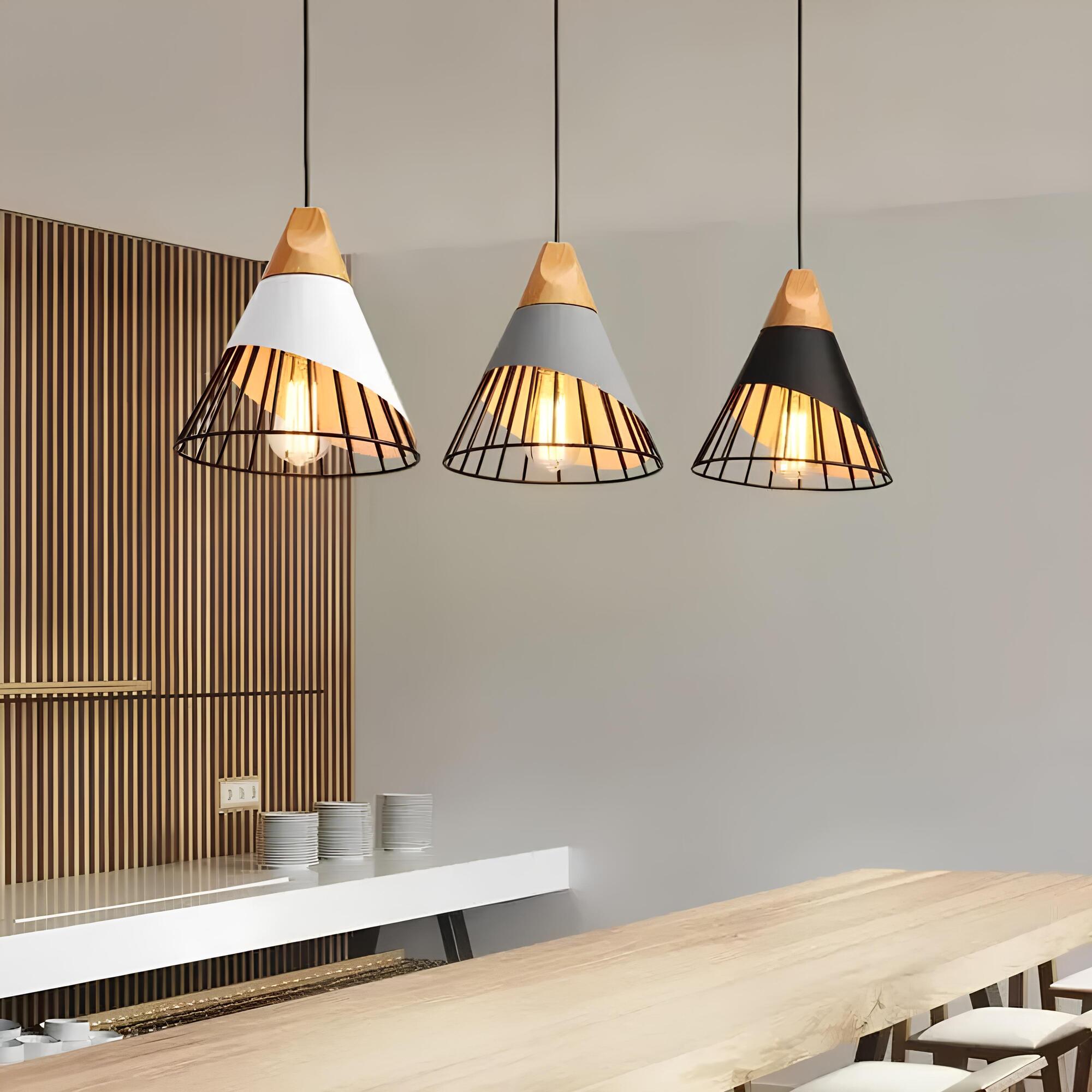 Marcelli Open Cage Pendant Light With Industrial Design