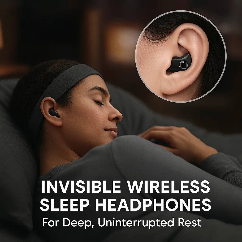 Neviditelná bezdrátová sluchátka na spaní — Bluetooth 5.3, voděodolnost IPX5