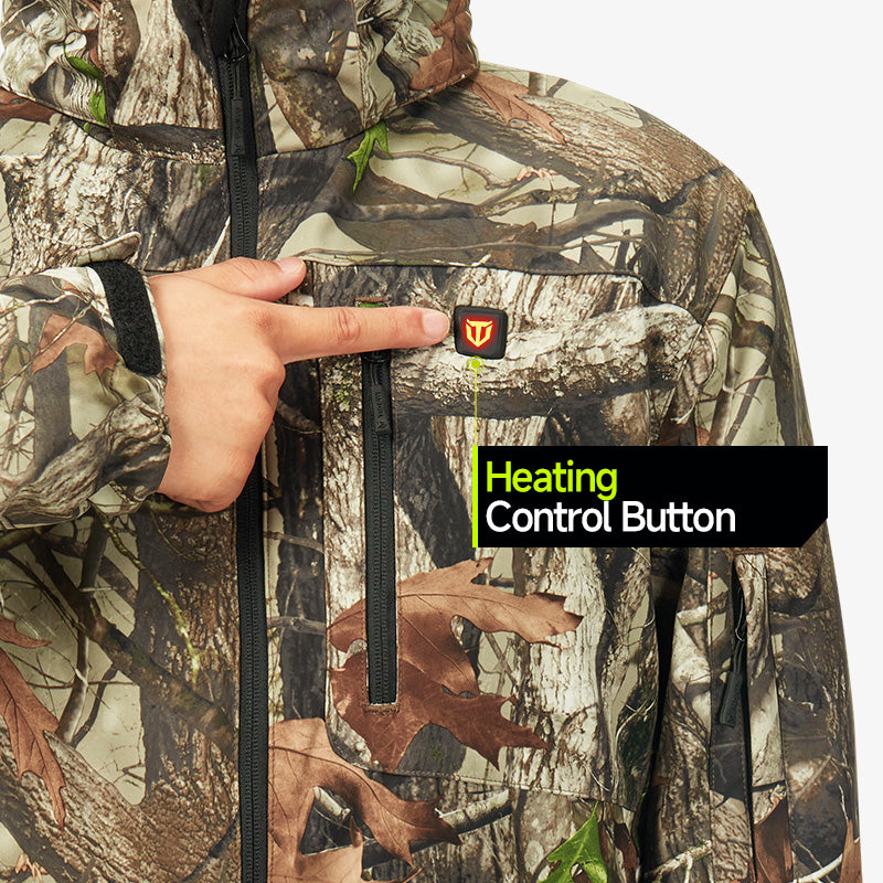 Męska podgrzewana kurtka softshell — odpinany kaptur, rozmiary S-XXXL