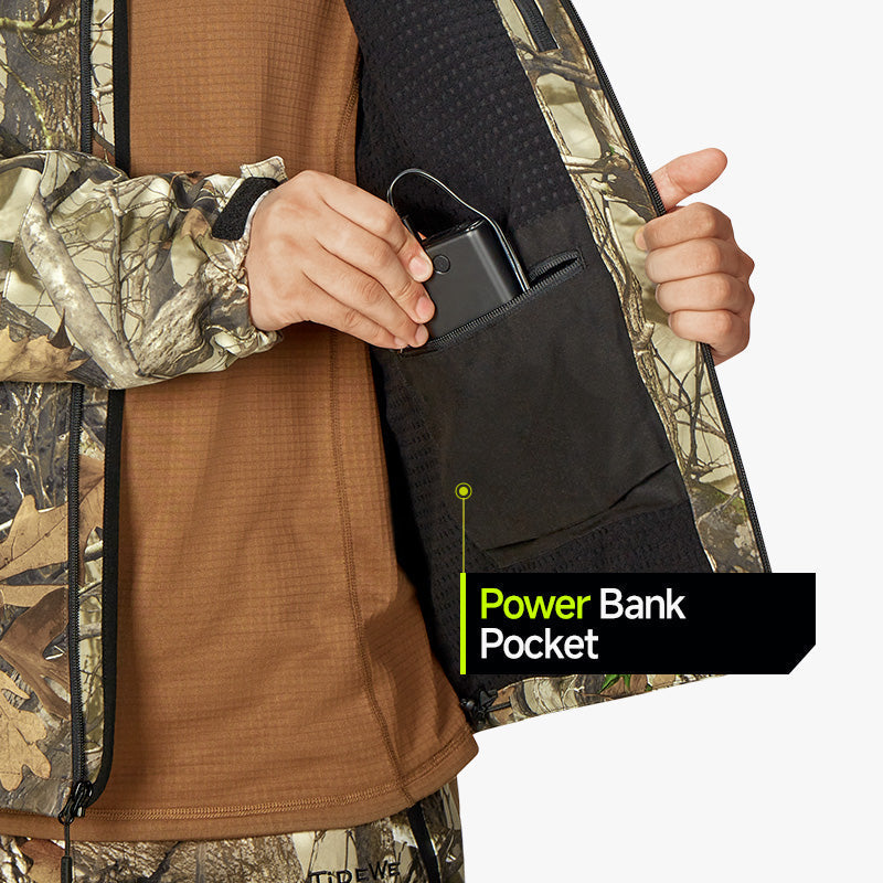 Męska podgrzewana kurtka softshell — odpinany kaptur, rozmiary S-XXXL