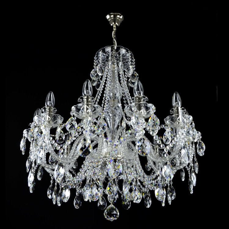 Imperialer Kristall-Kronleuchter — 16 Glastrompeten, handgeschliffene Schalen
