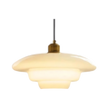 Art Deco Gold Finish Ceiling Lamp — Brass Frame, Glass Diffuser, Vintage Design