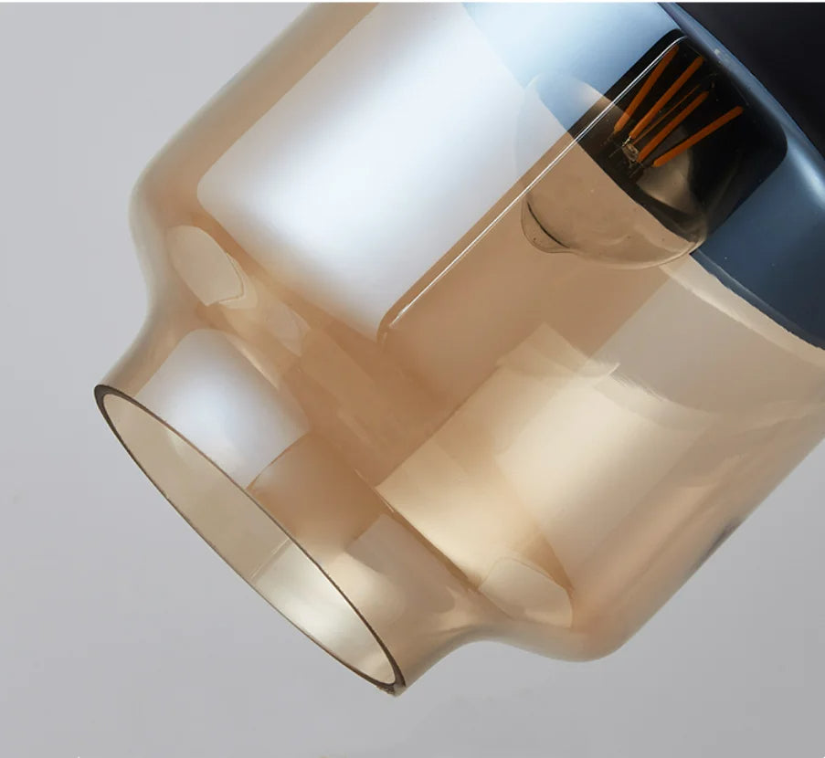 Aeris Glass Pendant Mouth Blown, Adjustable Cable For Dining Rooms