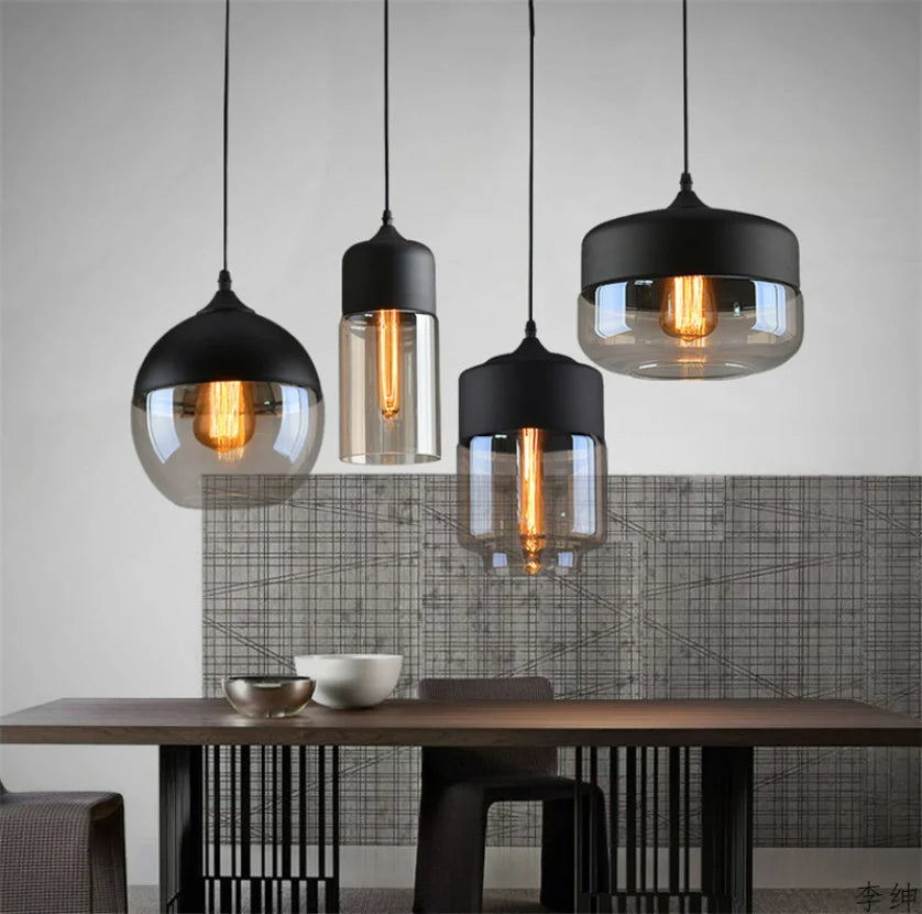 Aeris Glass Pendant Mouth Blown, Adjustable Cable For Dining Rooms