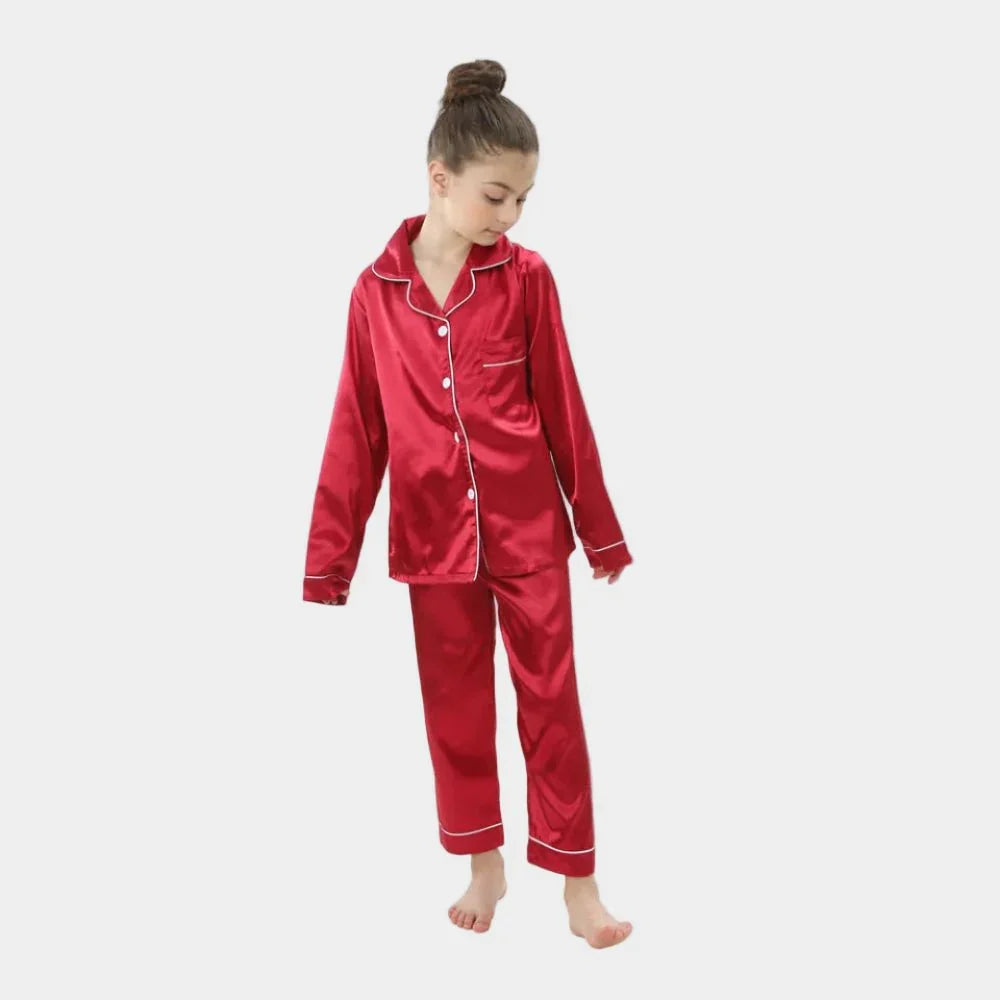 Kids Breathable Silk Sleepwear Set — Soft, Lightweight Fit