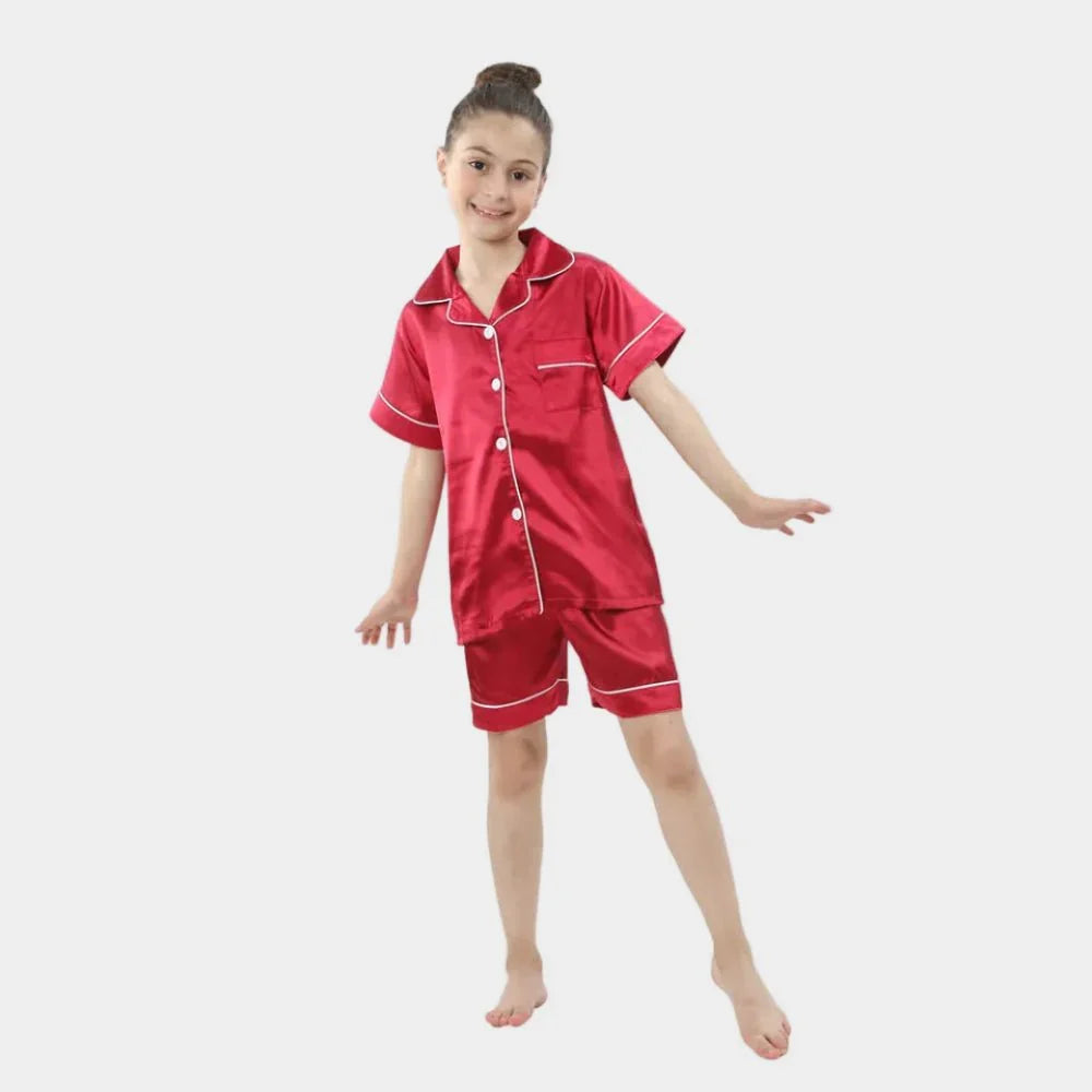 Kids Breathable Silk Sleepwear Set — Soft, Lightweight Fit