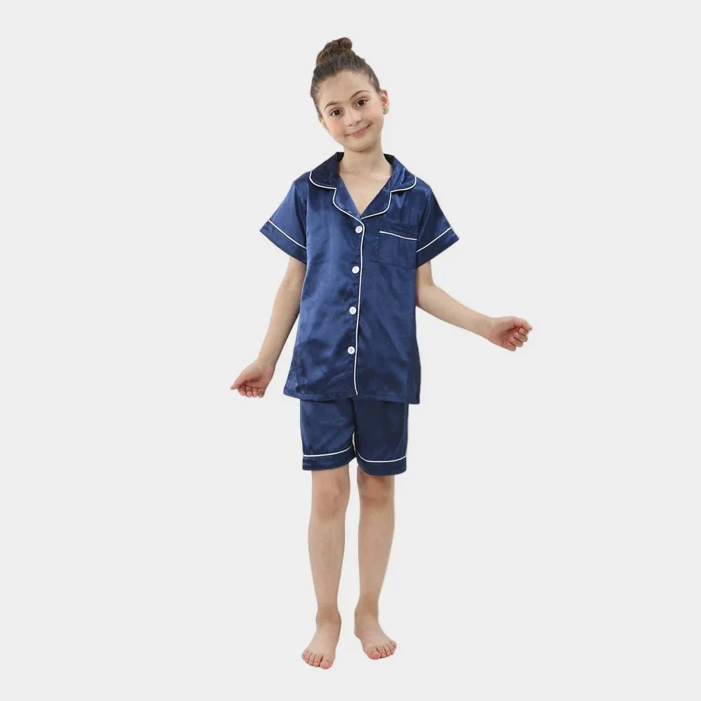 Kids Breathable Silk Sleepwear Set — Soft, Lightweight Fit