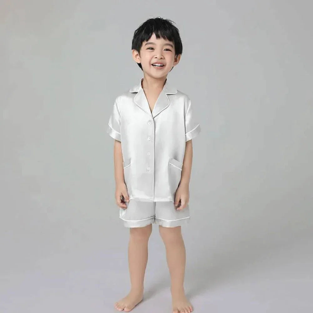Kids Breathable Silk Sleepwear Set — Soft, Lightweight Fit
