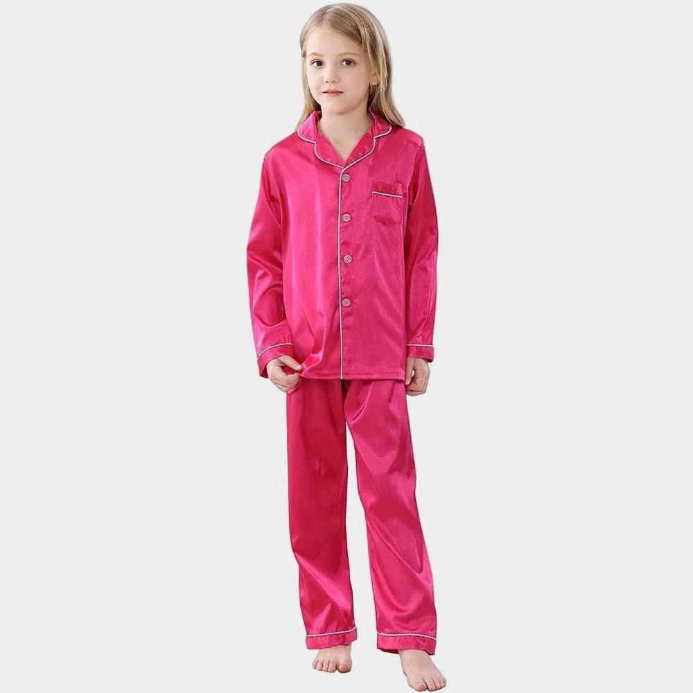 Kids Breathable Silk Sleepwear Set — Soft, Lightweight Fit