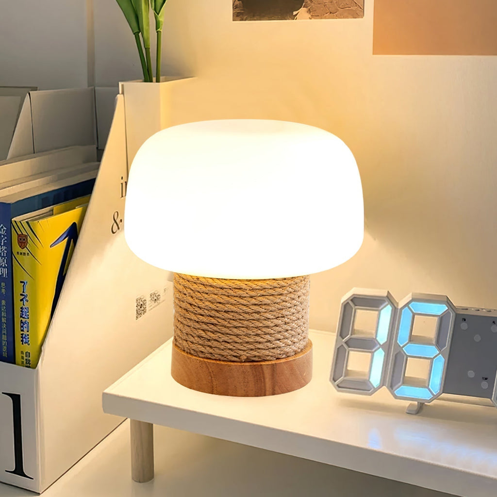 Aurelium Wood Base LED Desk Light For Nightstands And Desks