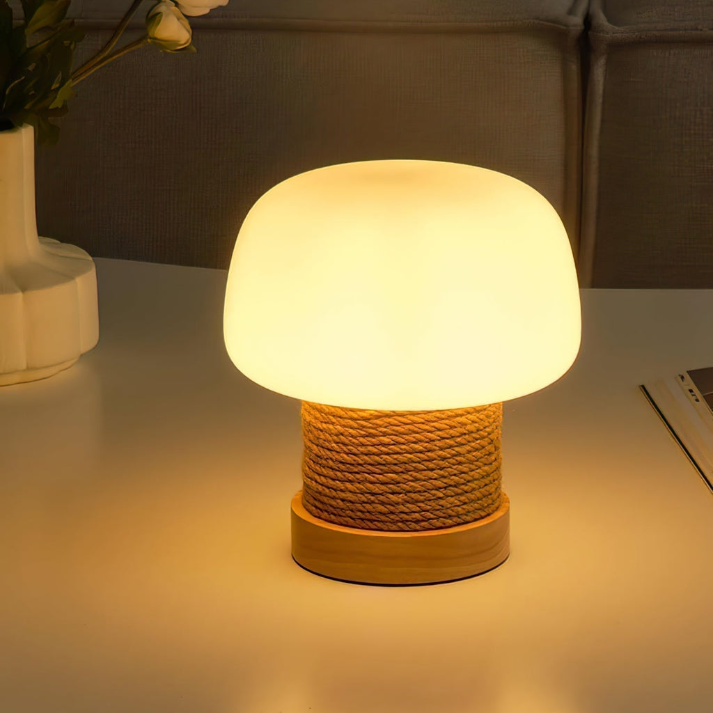 Aurelium Wood Base LED Desk Light For Nightstands And Desks
