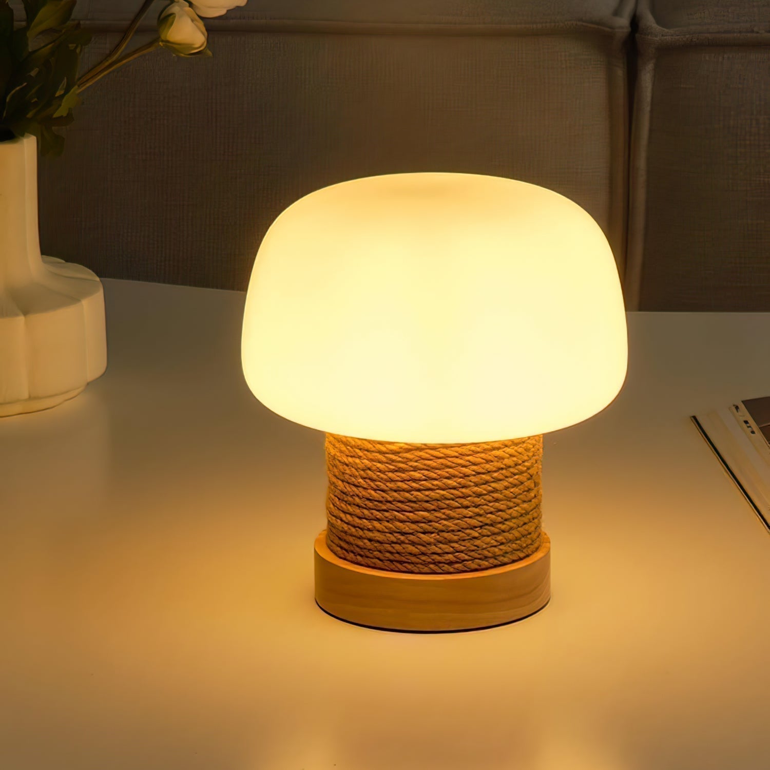 Aurelium Wood Base LED Desk Light For Nightstands And Desks