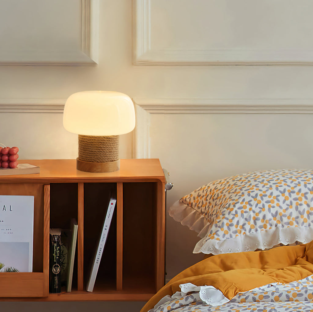 Aurelium Wood Base LED Desk Light For Nightstands And Desks