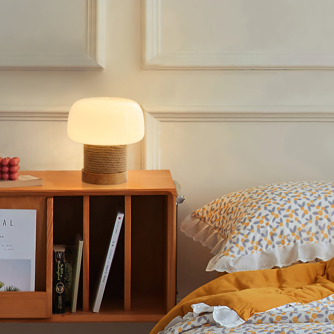 Aurelium Wood Base LED Desk Light For Nightstands And Desks