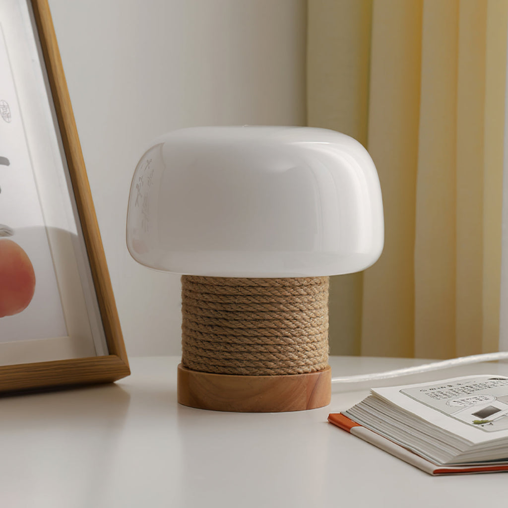 Aurelium Wood Base LED Desk Light For Nightstands And Desks