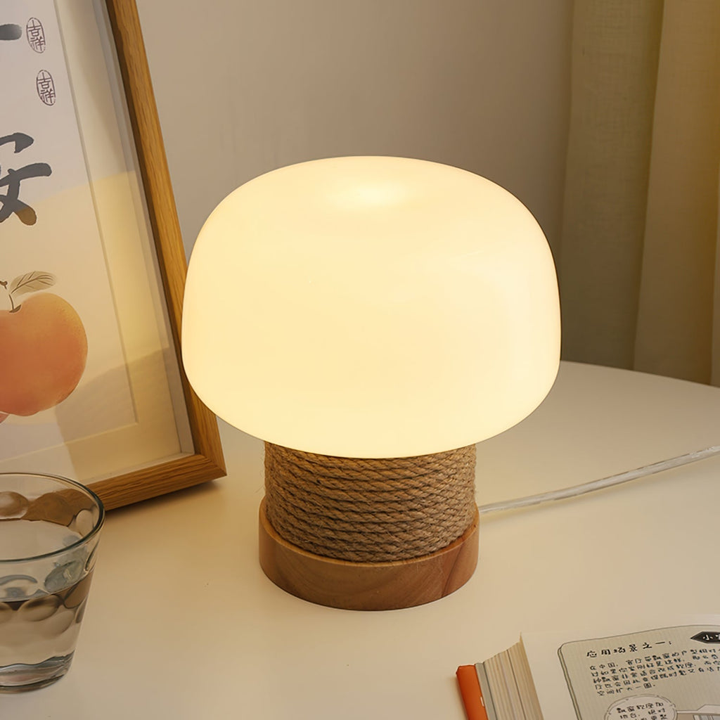 Aurelium Wood Base LED Desk Light For Nightstands And Desks