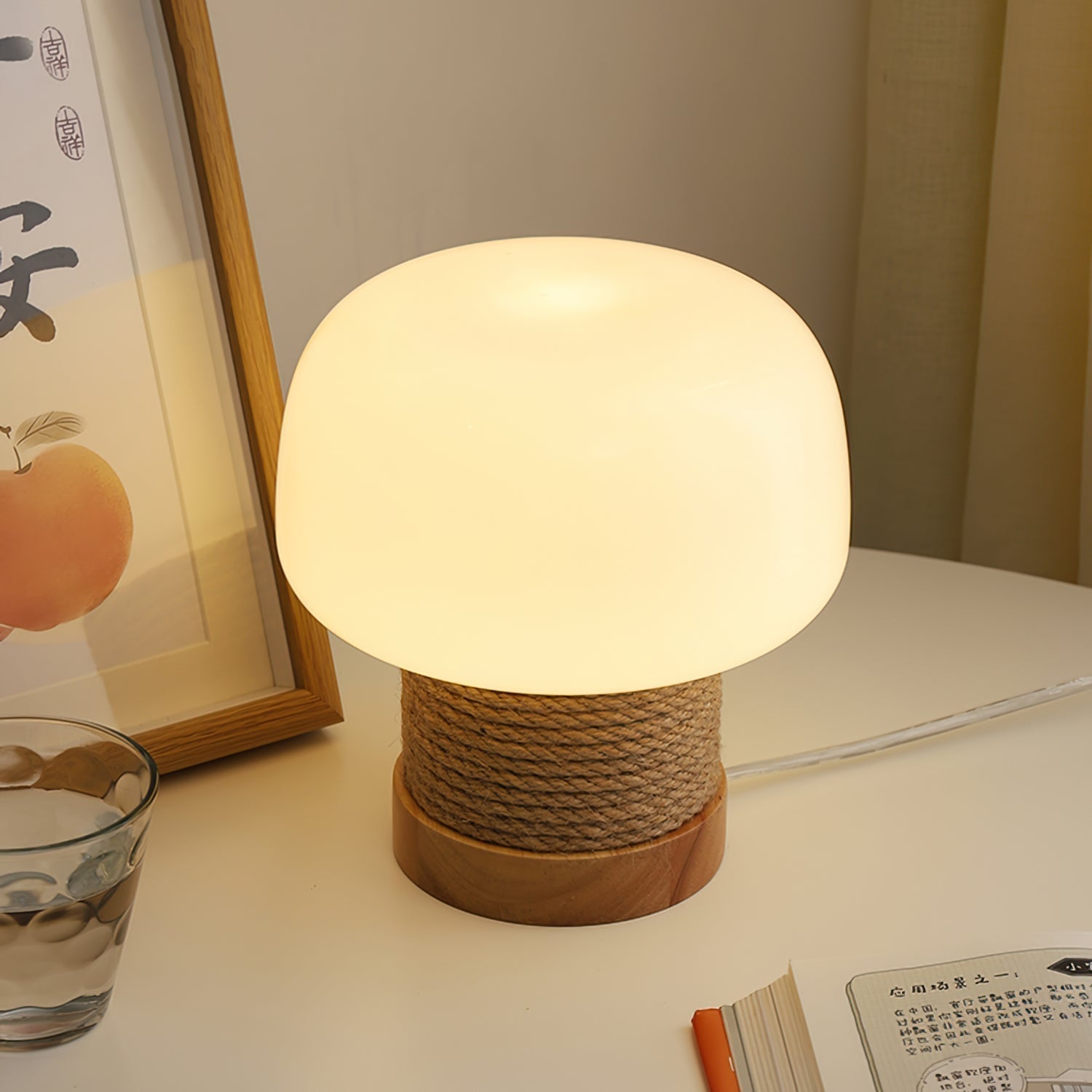 Aurelium Wood Base LED Desk Light For Nightstands And Desks