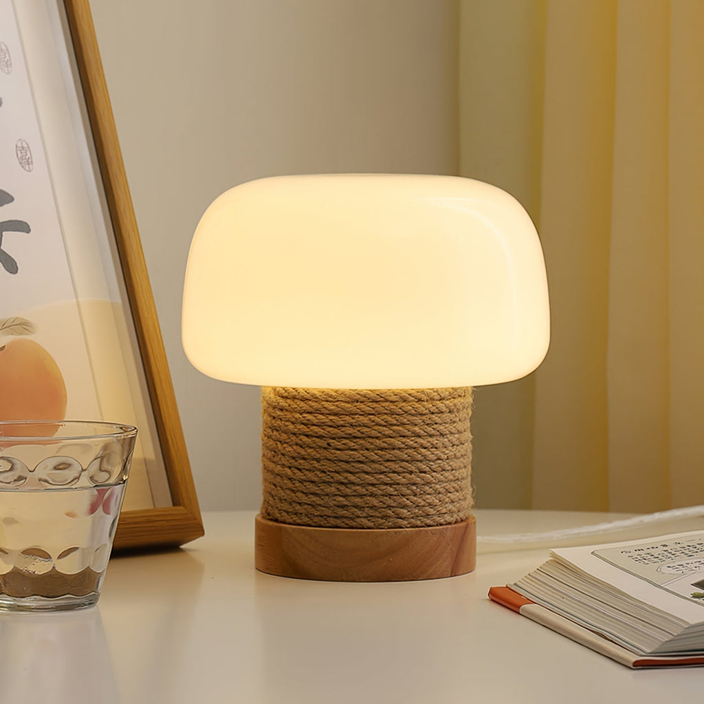 Aurelium Wood Base LED Desk Light For Nightstands And Desks