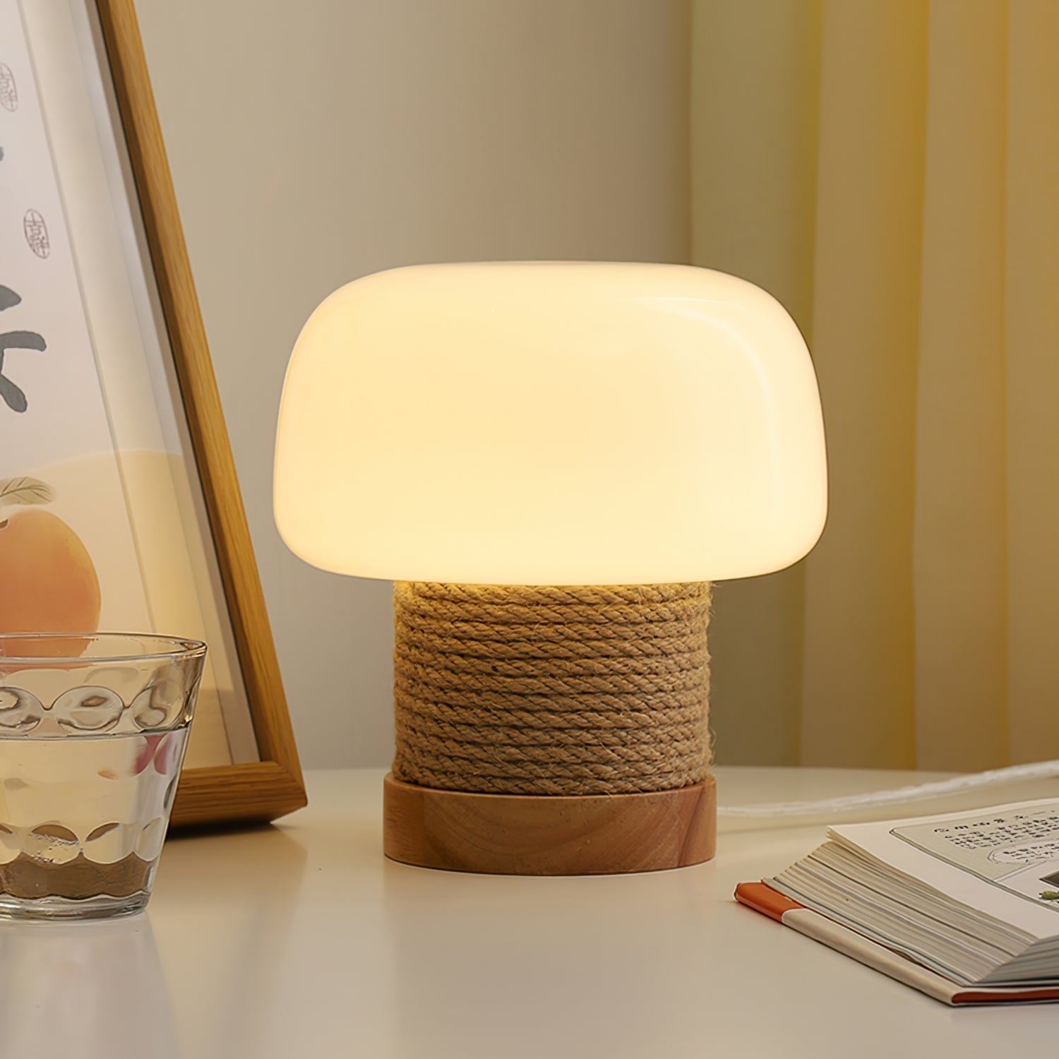 Aurelium Wood Base LED Desk Light For Nightstands And Desks