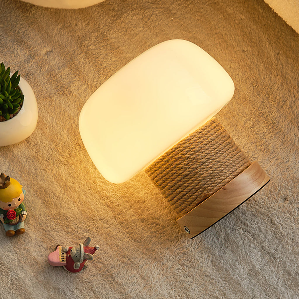 Aurelium Wood Base LED Desk Light For Nightstands And Desks