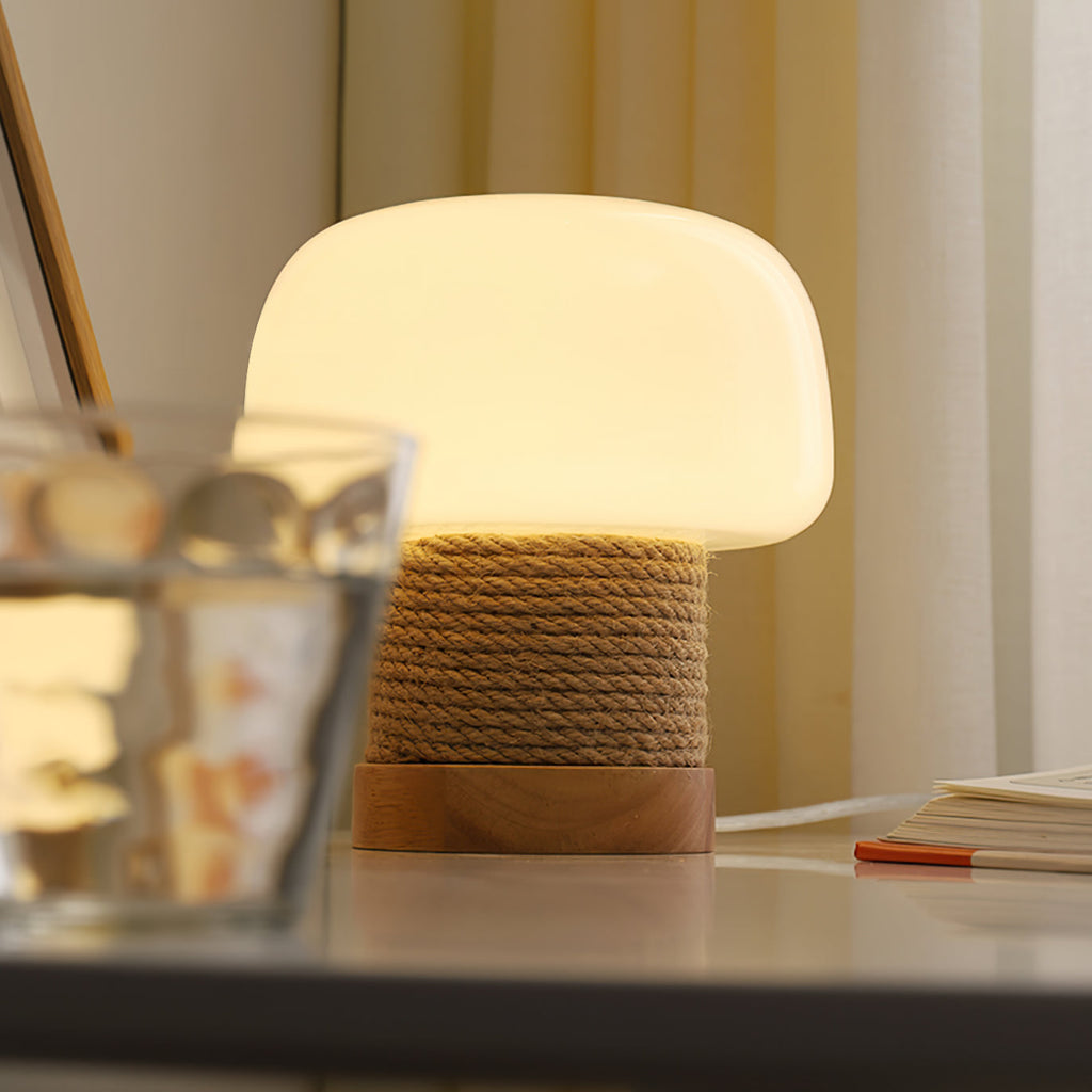 Aurelium Wood Base LED Desk Light For Nightstands And Desks