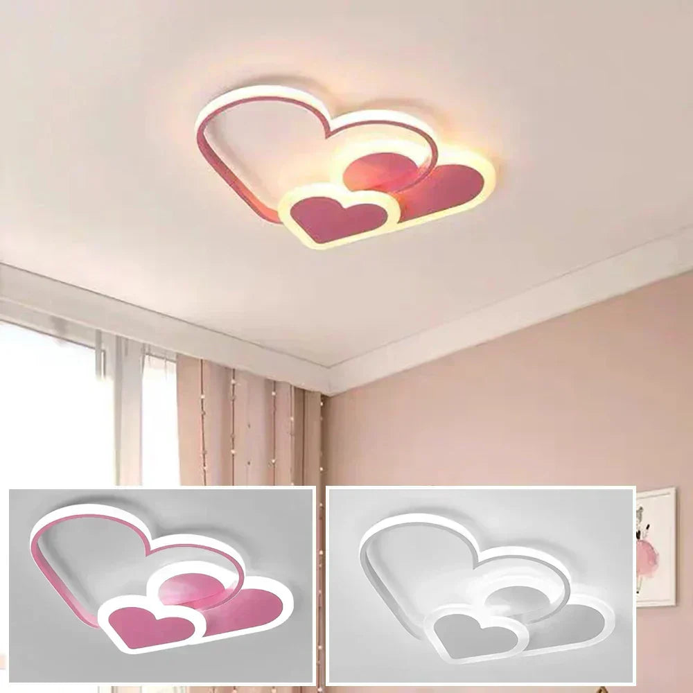 مصباح سقفي مضيء ناعم على شكل قلب من PetalGlow