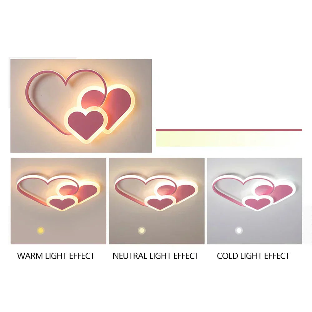 PetalGlow mjuk hjärtformad taklampa med starkt sken