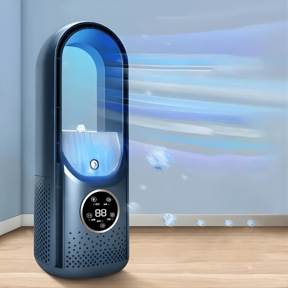 AIRO Vent コンパクト羽根なしエアコン — 静音運転、なめらかな送風