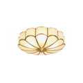 Gold Brass Round Ceiling Light — Anti-Glare Glass Panel, Diffused Warm Glow