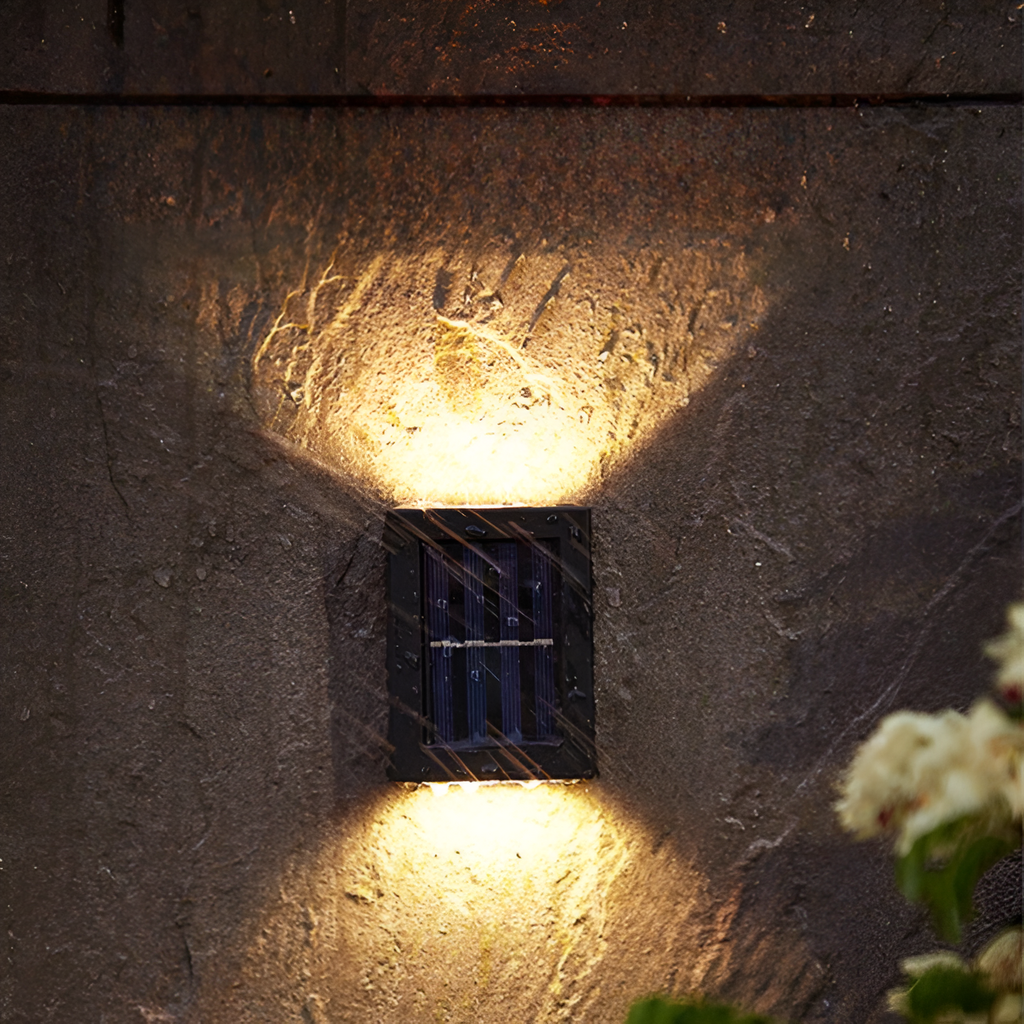 AstraLume Solar Wall Light For Outdoor Spaces IP65 Waterproof Black