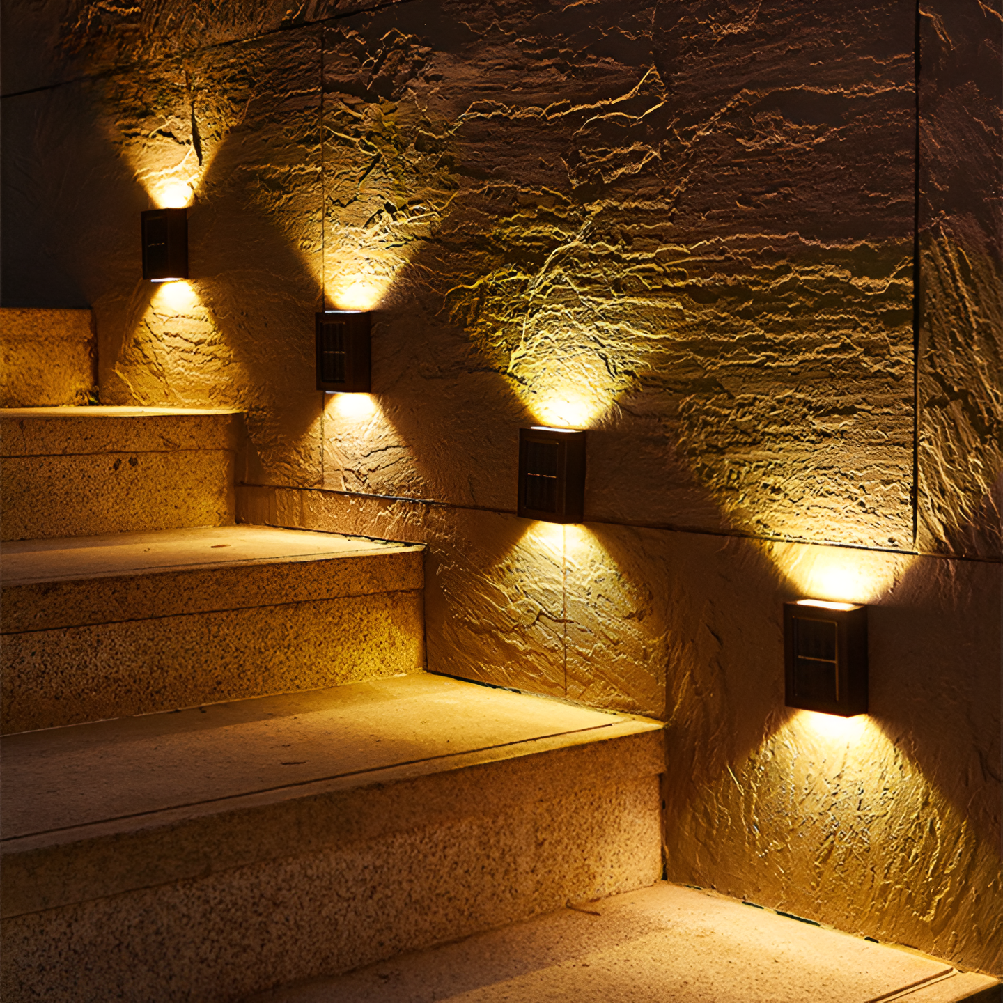 AstraLume Solar Wall Light For Outdoor Spaces IP65 Waterproof Black