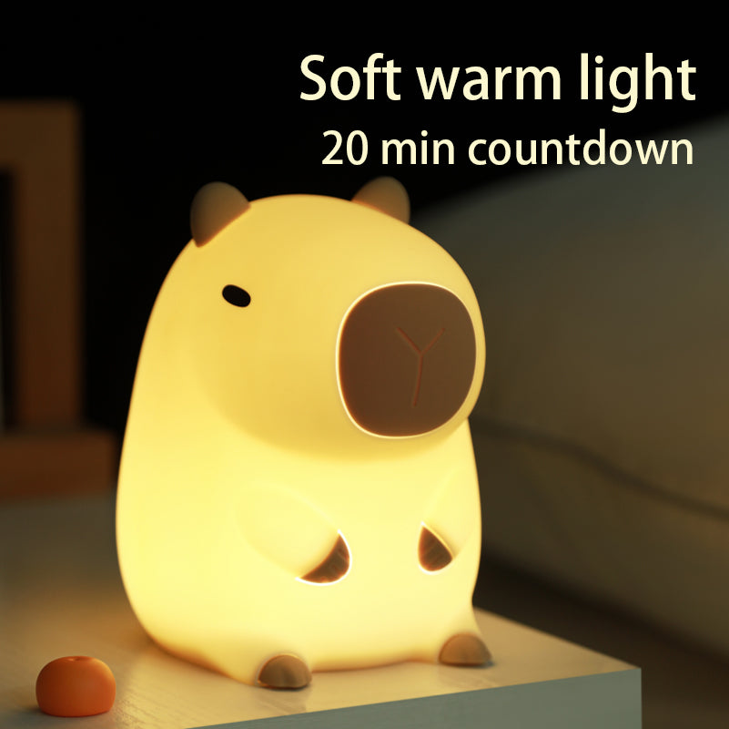 CozyCapybara Touch-Sensitive Nightlight — Warm, Comforting Glow