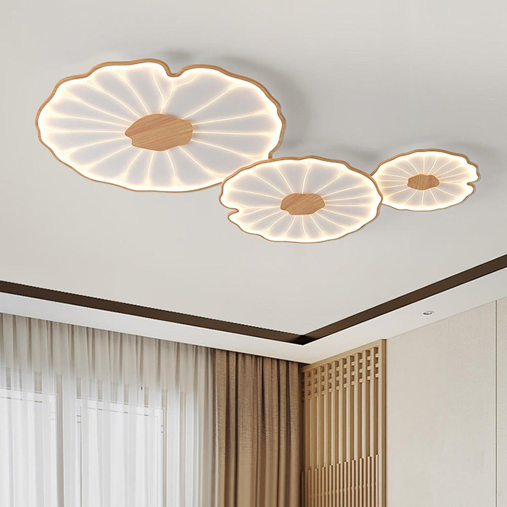 Round Lotus Leaf Acrylic LED Ceiling Light — Glossy Surface, Even Lighting