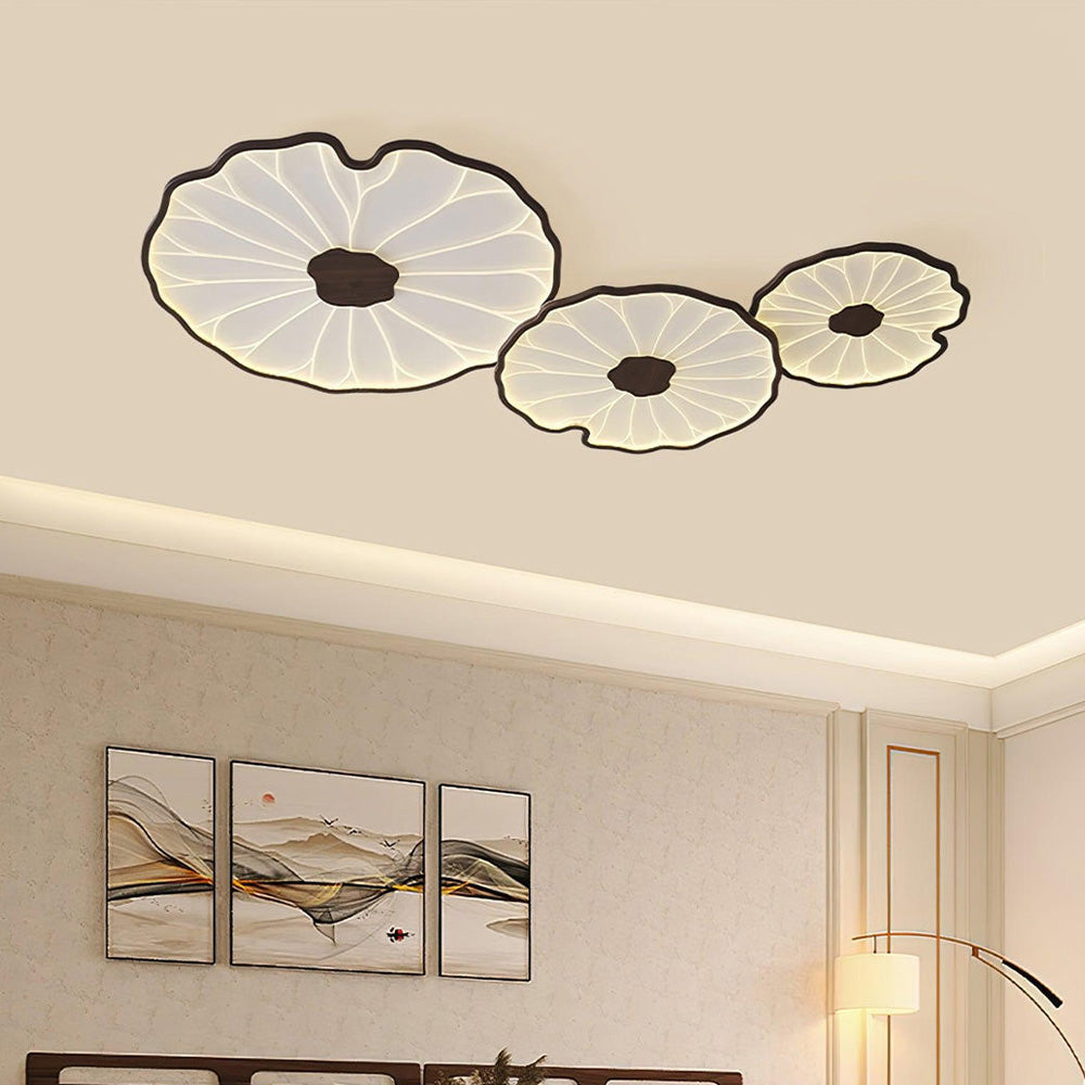 Round Lotus Leaf Acrylic LED Ceiling Light — Glossy Surface, Even Lighting