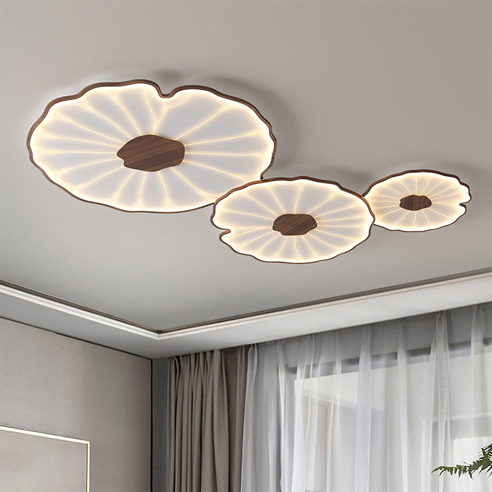 Round Lotus Leaf Acrylic LED Ceiling Light — Glossy Surface, Even Lighting