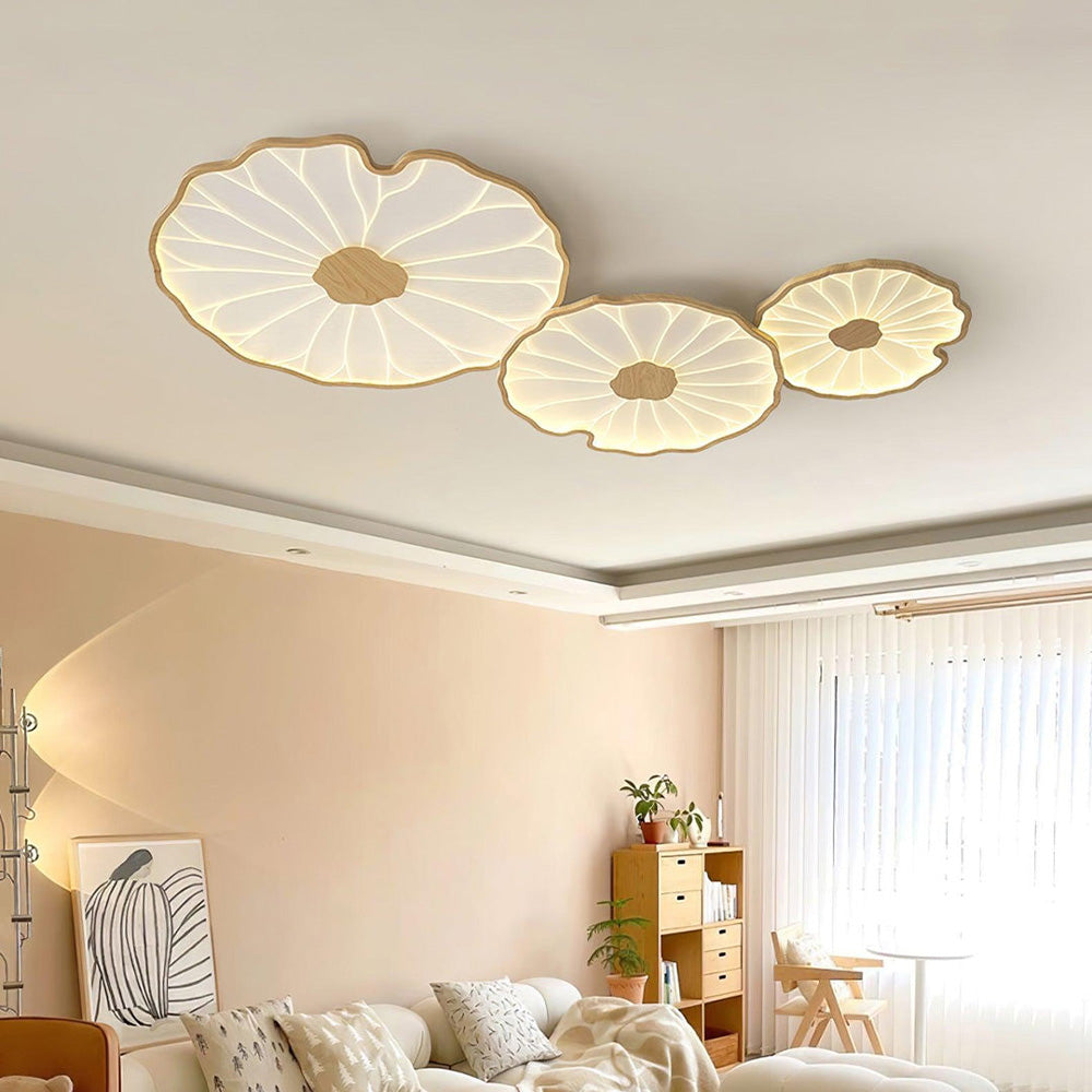 Round Lotus Leaf Acrylic LED Ceiling Light — Glossy Surface, Even Lighting