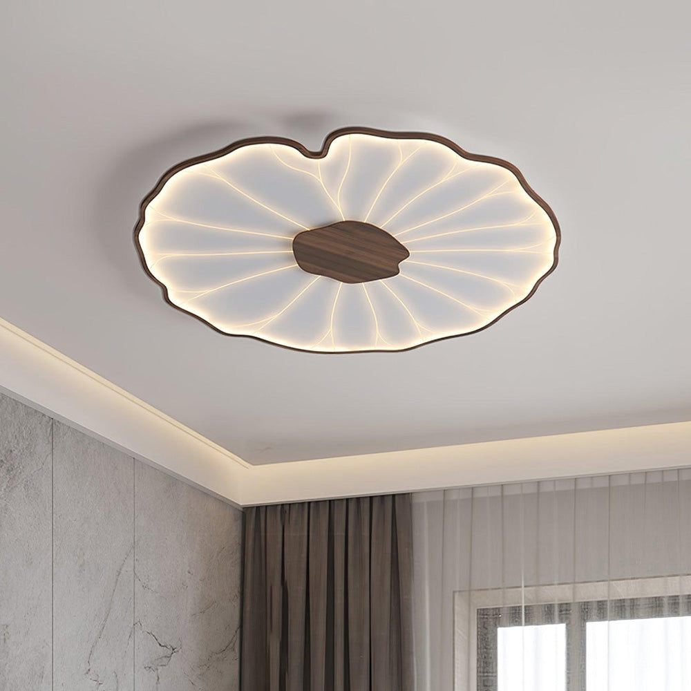 Round Lotus Leaf Acrylic LED Ceiling Light — Glossy Surface, Even Lighting