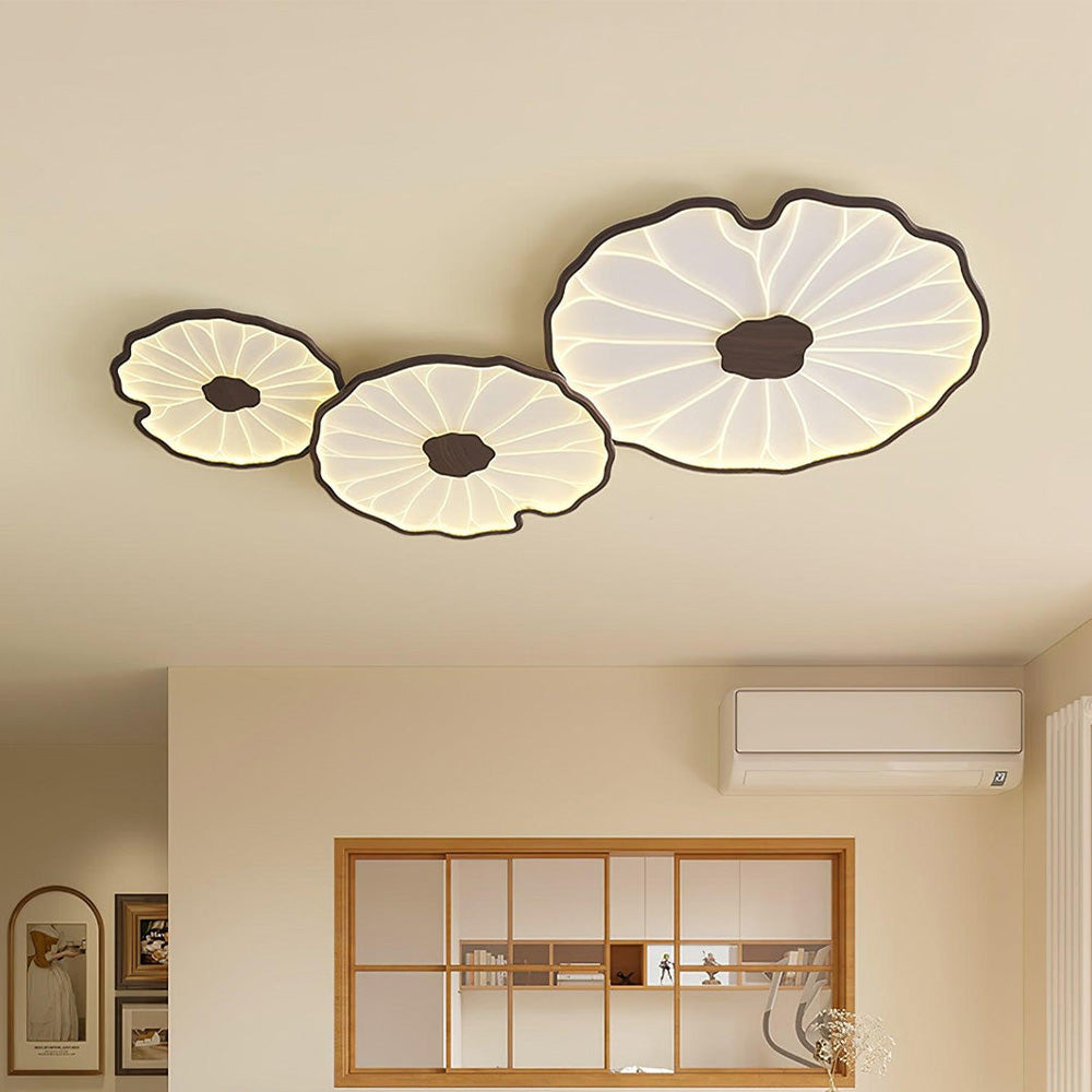 Round Lotus Leaf Acrylic LED Ceiling Light — Glossy Surface, Even Lighting