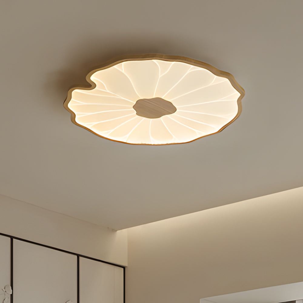 Round Lotus Leaf Acrylic LED Ceiling Light — Glossy Surface, Even Lighting