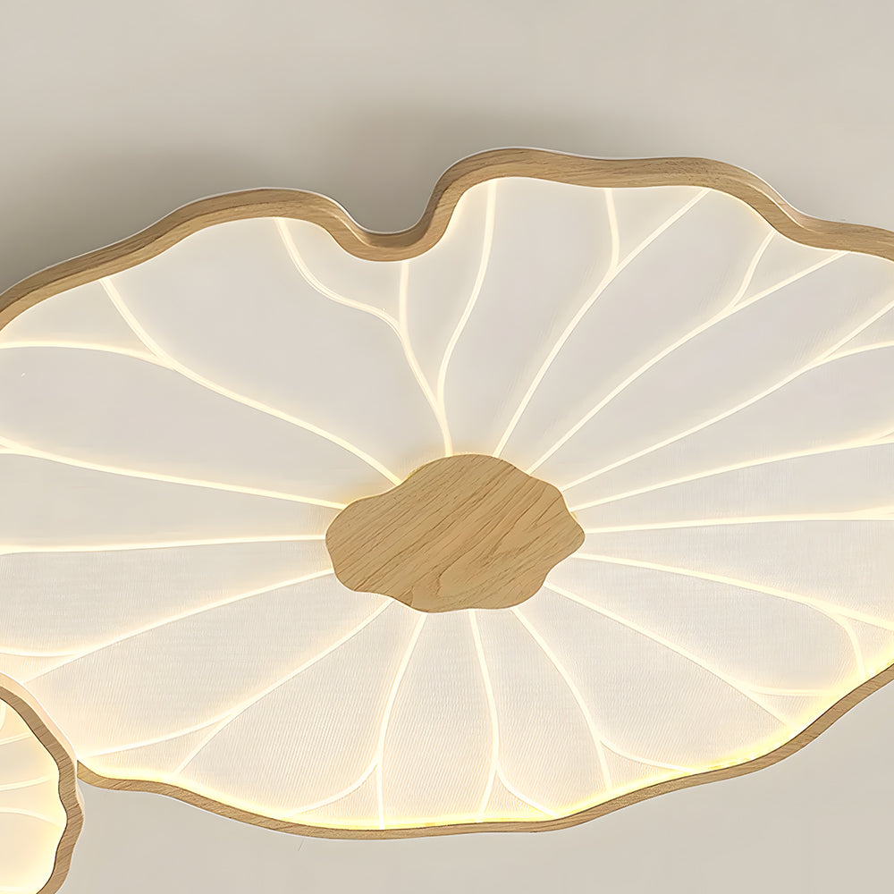 Round Lotus Leaf Acrylic LED Ceiling Light — Glossy Surface, Even Lighting