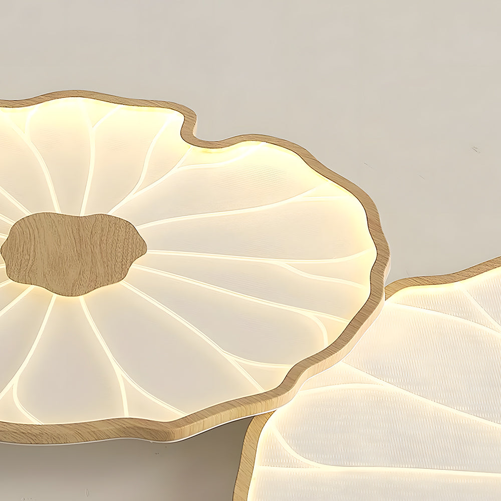 Round Lotus Leaf Acrylic LED Ceiling Light — Glossy Surface, Even Lighting