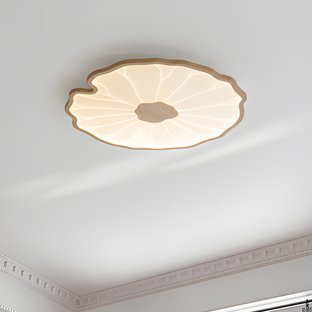 Round Lotus Leaf Acrylic LED Ceiling Light — Glossy Surface, Even Lighting