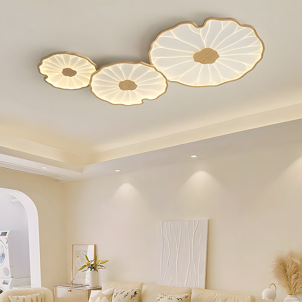 Round Lotus Leaf Acrylic LED Ceiling Light — Glossy Surface, Even Lighting