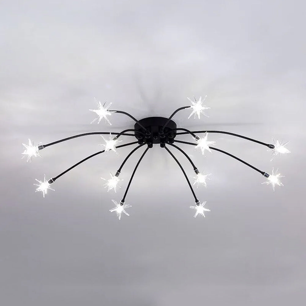 セミフラッシュマウントLEDシーリングライト — コンテンポラリーなガラスとメタルのデザイン
