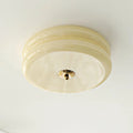 Industrial Glass Ceiling Light — LED Illumination, Gold Chrome Trim, Frosted White Dome, 13cm Height