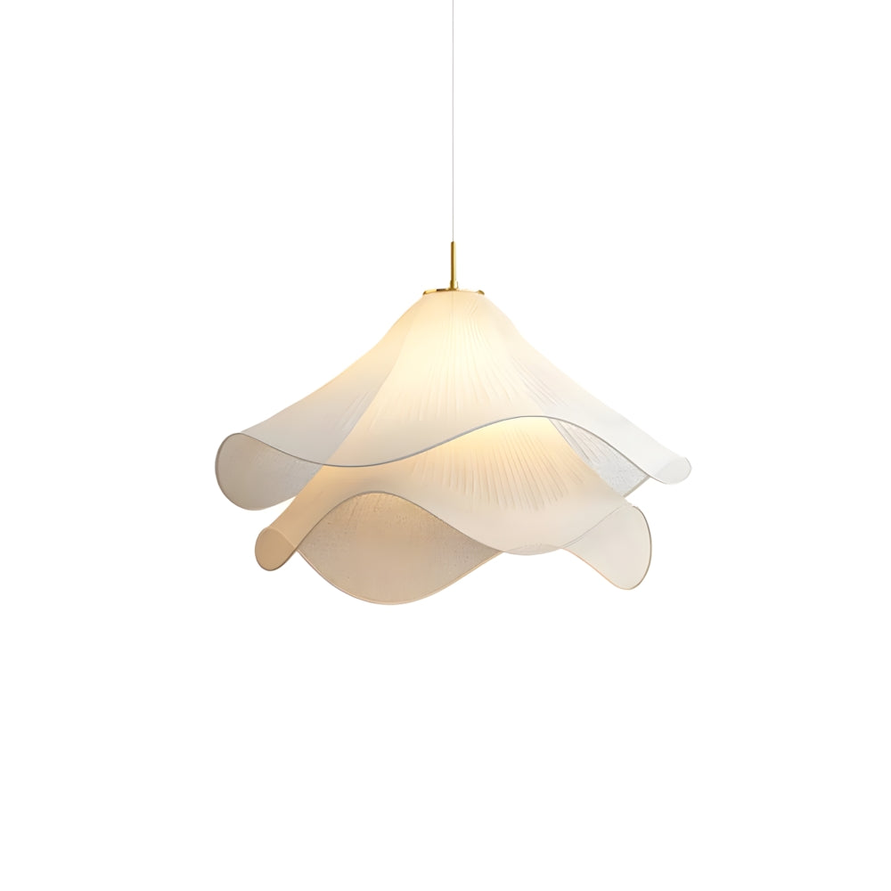 Flower Motif Fabric and Metal Ceiling Lamp — E27 Base