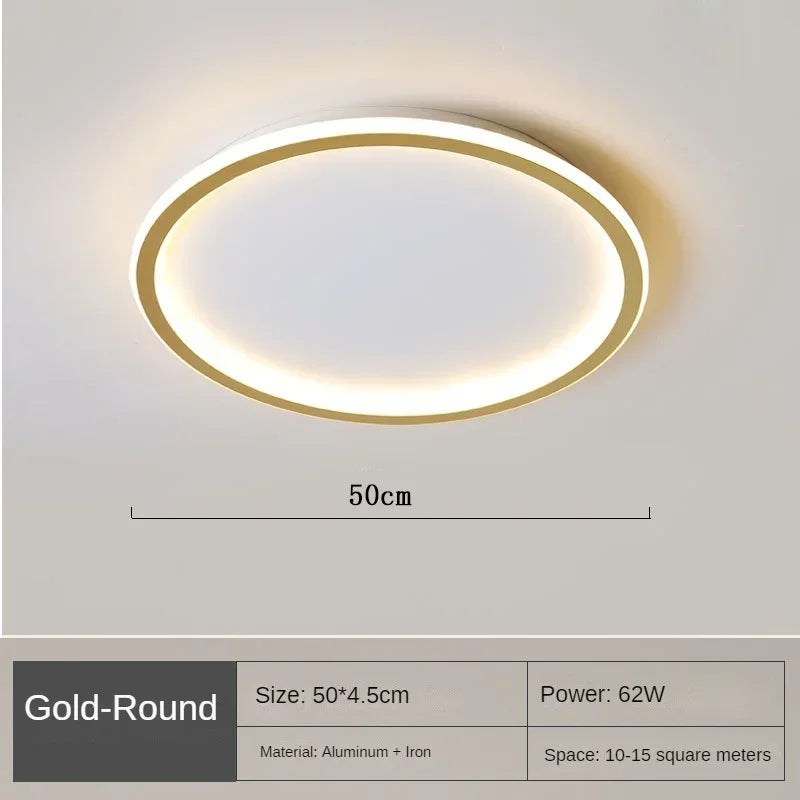 ラウンド北欧風LEDシーリングライト — メタル製アルミニウム、薄型