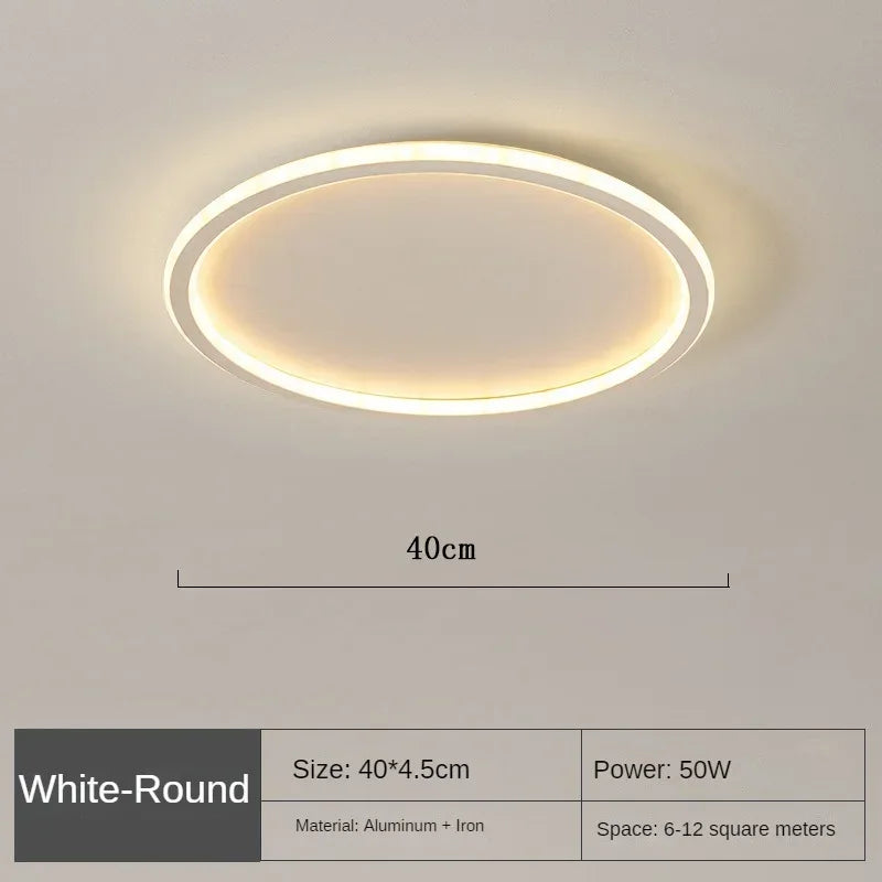 ラウンド北欧風LEDシーリングライト — メタル製アルミニウム、薄型
