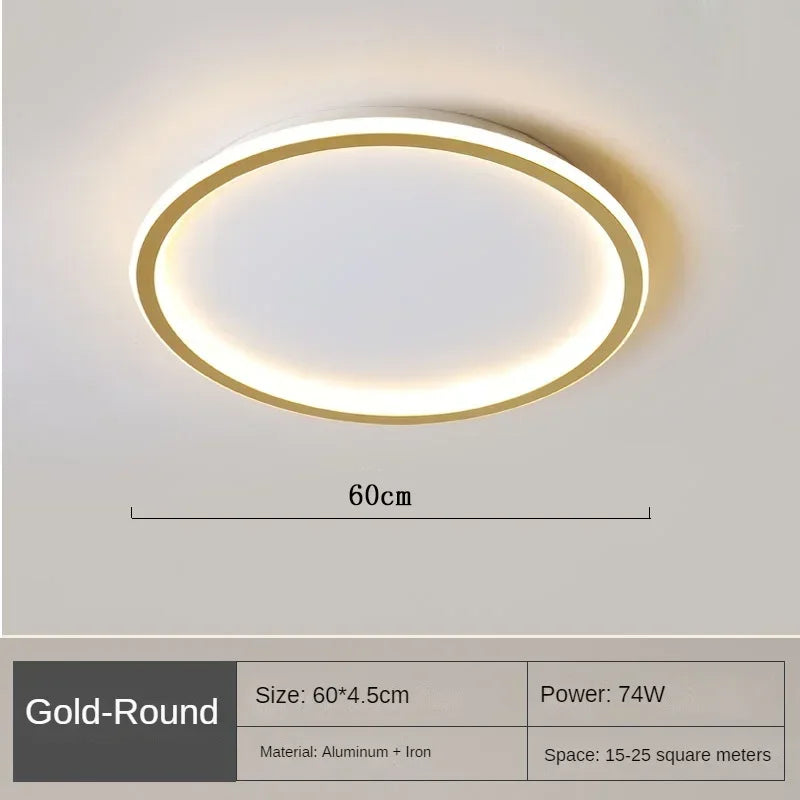 ラウンド北欧風LEDシーリングライト — メタル製アルミニウム、薄型
