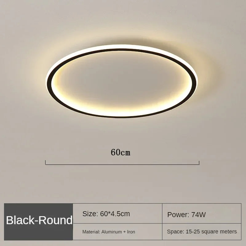 ラウンド北欧風LEDシーリングライト — メタル製アルミニウム、薄型